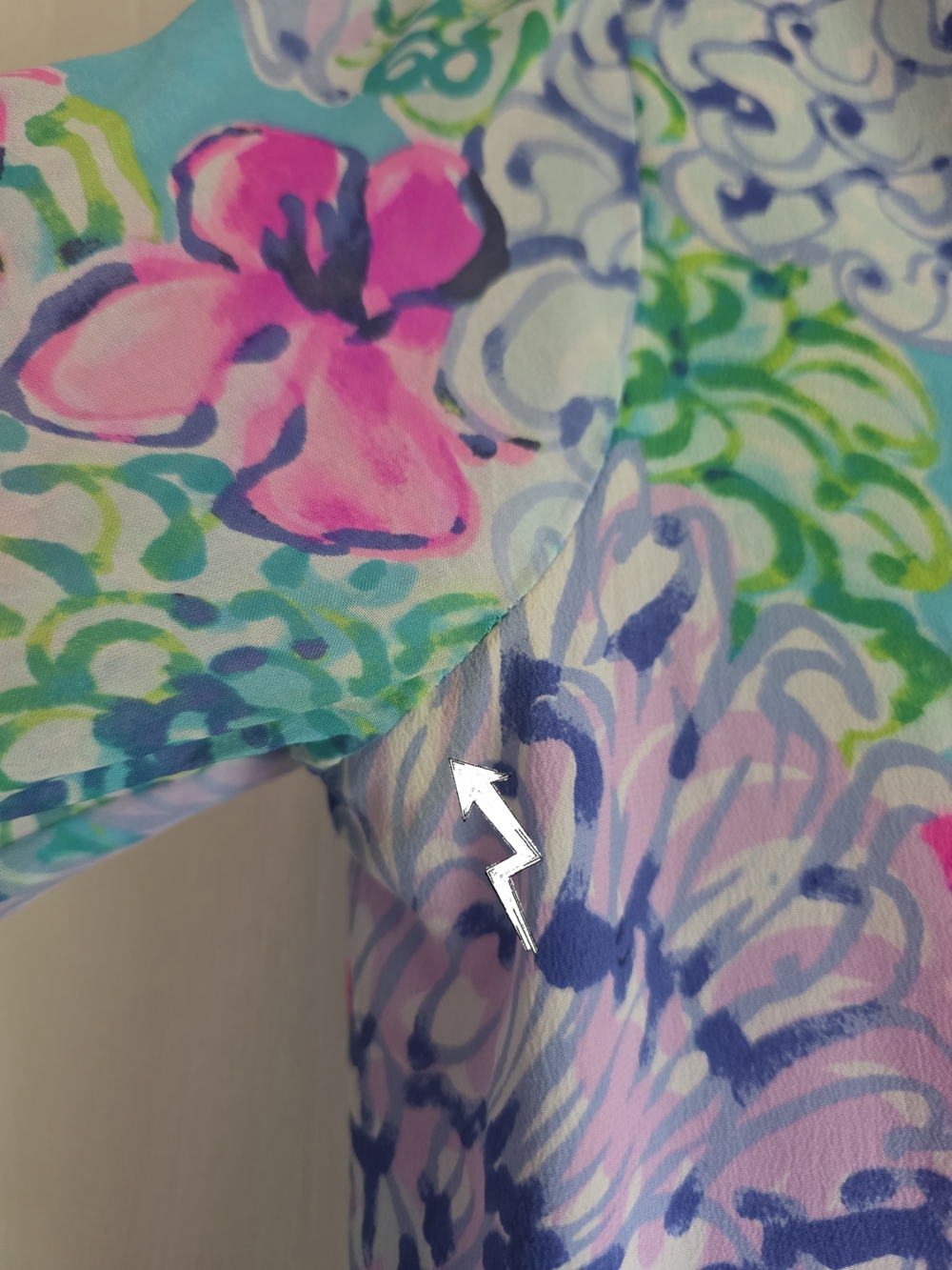 Lilly Pulitzer Elenora Silk Embellished Dress Totally Blossom Size S FLAW - Picture 12 of 16